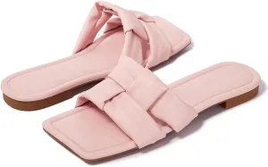 2025 New Women's Woven Sandals Square Toe - Soft Comfort Summer Slip-on with Cushioned Footbed for Beach, City & Travel US(6-11)