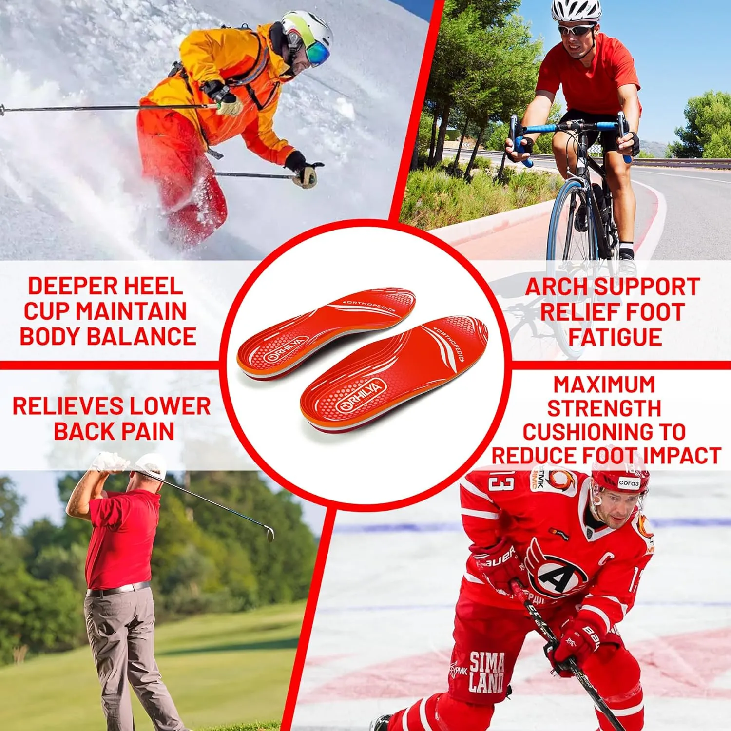 220lbs  Arch Support Insert Plantar Fasciitis Relief Foot Pain Orthotics Insole, Men Women Shoe Inserts for Standing All Day, Work Boot Comfort Cushion Insole for Flat Feet Heel Spur,250MM