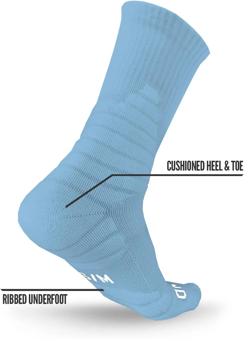 3 Pairs Nxtrnd Crew Socks for Men & Boys, Padded Basketball & Football Socks