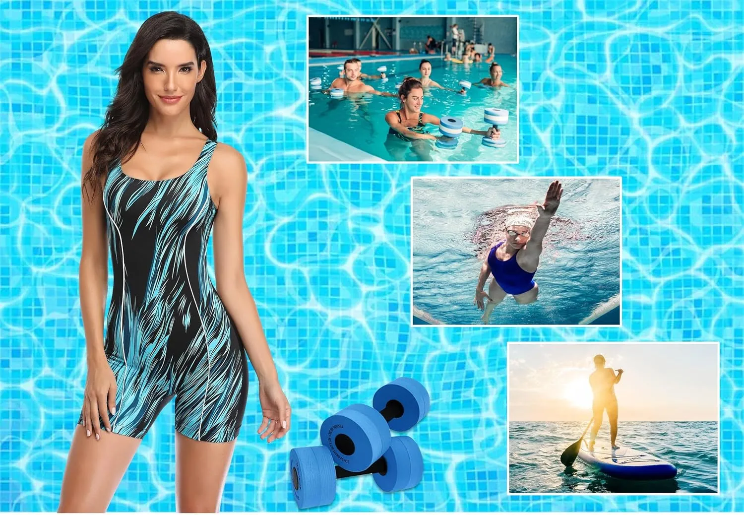 Adoretex Women's One Piece Printed Boyleg Unitard Swimsuit