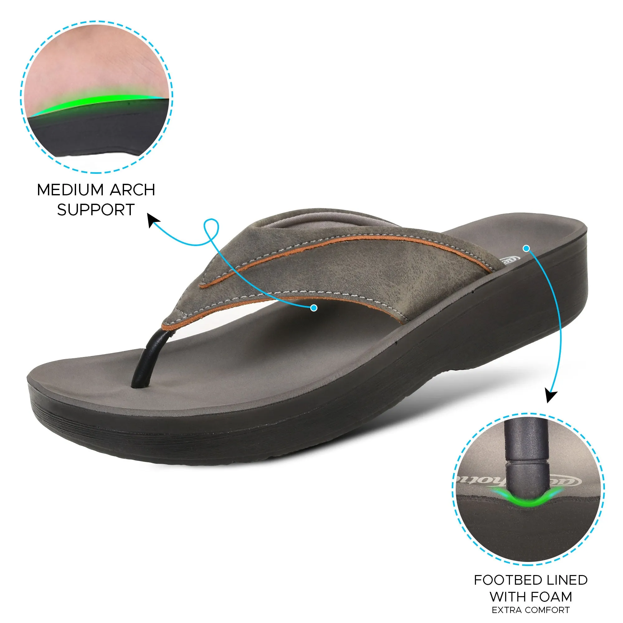 Aerohthoic Tera Casual Comfortable Arch Supportive Women’s Flip Flops - L0369