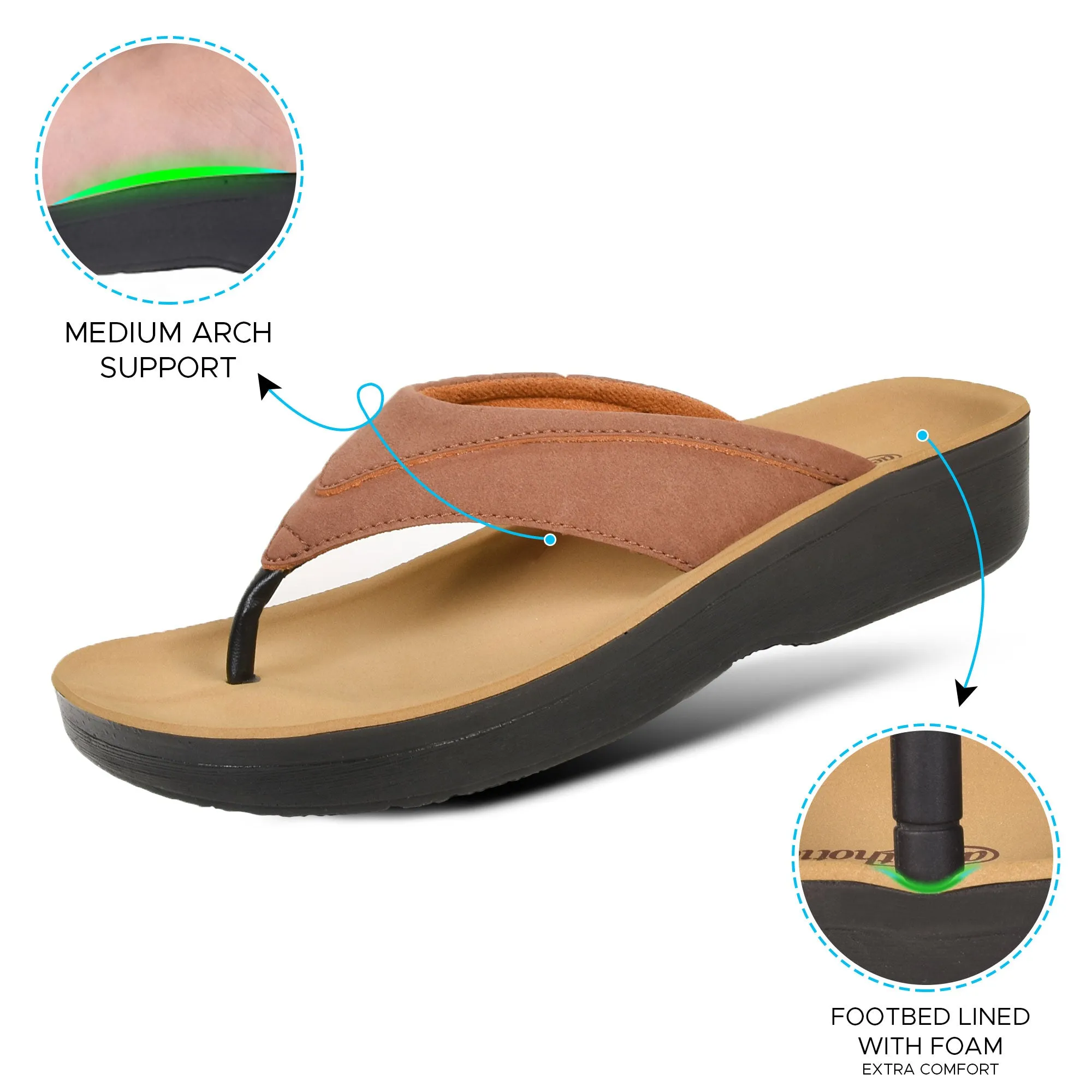 Aerohthoic Tera Casual Comfortable Arch Supportive Women’s Flip Flops - L0369