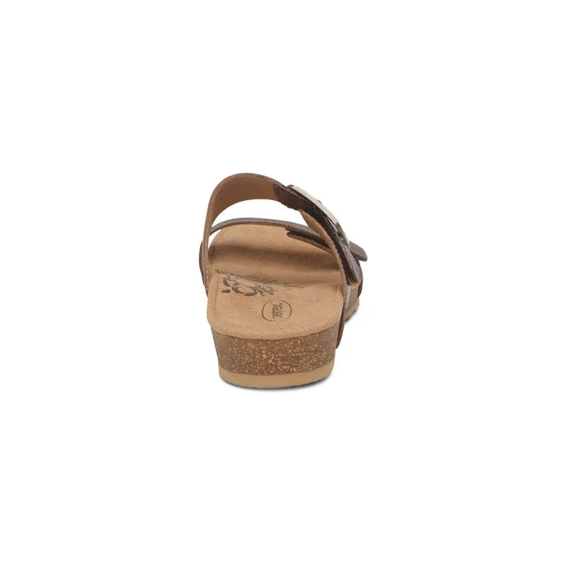 Aetrex Women's Daisy Adjustable Slide Sandal Brown