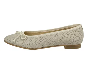 Andanines  Beige Perforated Ballet Flat 222541