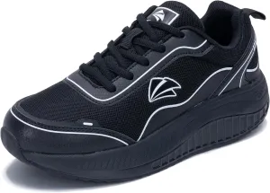 AOV Womens Walking Orthotic Shoes Lightweight Breathable Sneakers with Arch Support for Running Gym Workout AllBlack 5.5