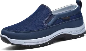 Auguscare Shoes Men, Orthowalkway Mens Shoes, Men's Arch Support Slip-On Canvas Loafers, Outdoor Orthopedic Sneakers