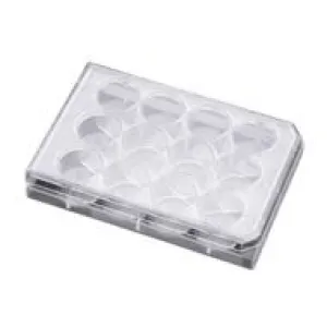BD 351147 Falcon Clear Polystyrene 24 Well Plate with Low-Evaporation Lid, 3.5mL Volume, Flat Bottom Shape (Case of 50)