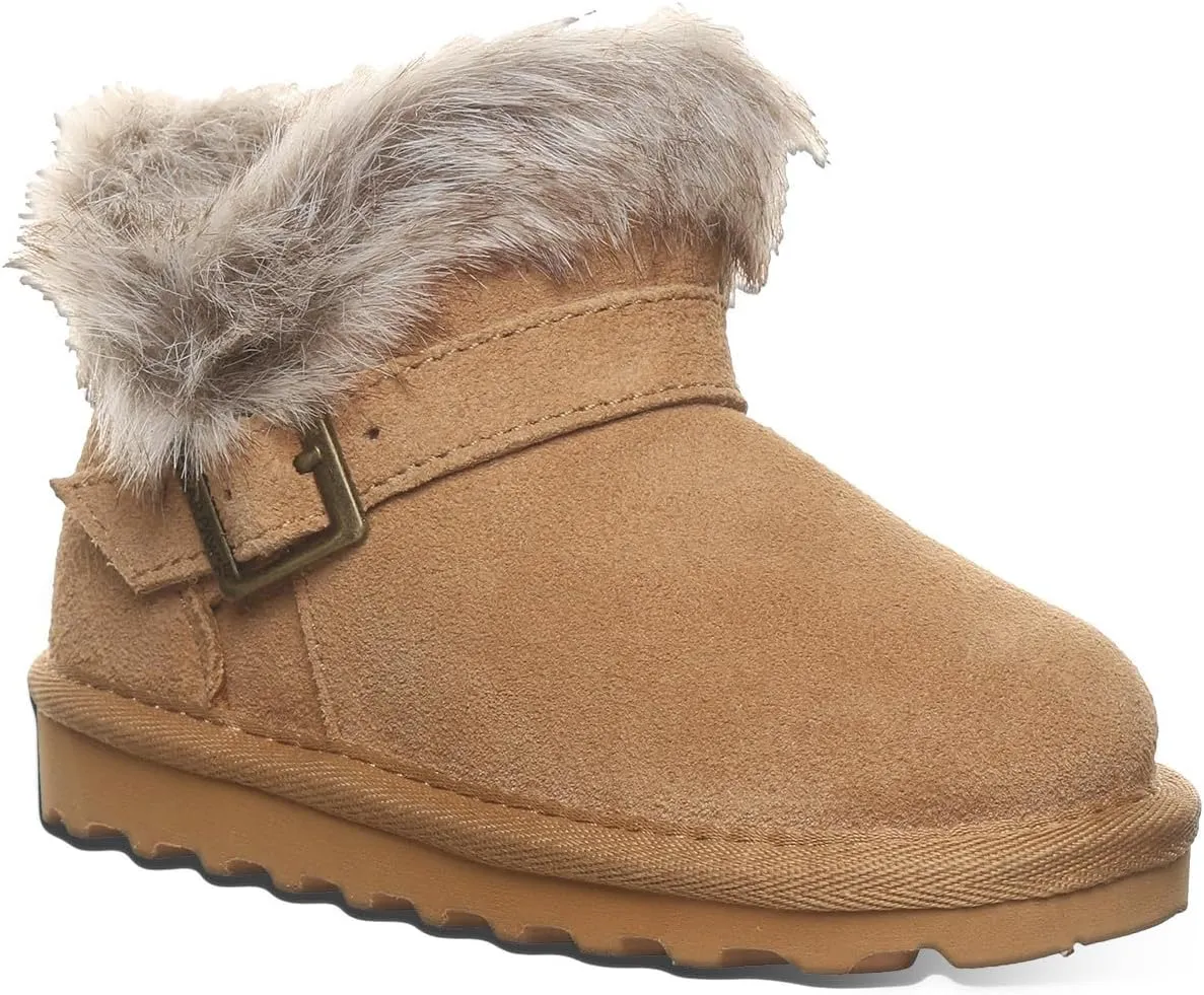 BEARPAW Jasmine Toddler | Toddler's Boot Classic Suede | Kid's Slip On Boot | Comfortable Winter Boot