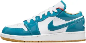Big Kid's Jordan 1 Low SE Barcelona Cyber Teal/Cyber Teal-White (DM0589 400)