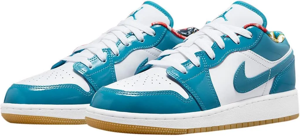 Big Kid's Jordan 1 Low SE Barcelona Cyber Teal/Cyber Teal-White (DM0589 400)
