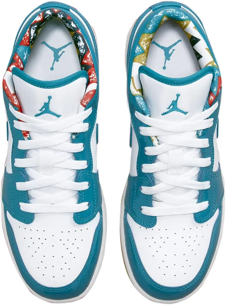 Big Kid's Jordan 1 Low SE Barcelona Cyber Teal/Cyber Teal-White (DM0589 400)