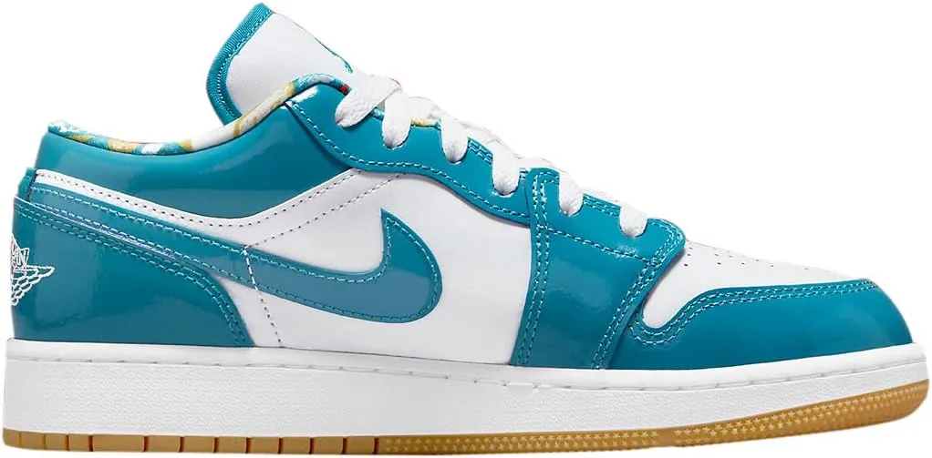 Big Kid's Jordan 1 Low SE Barcelona Cyber Teal/Cyber Teal-White (DM0589 400)