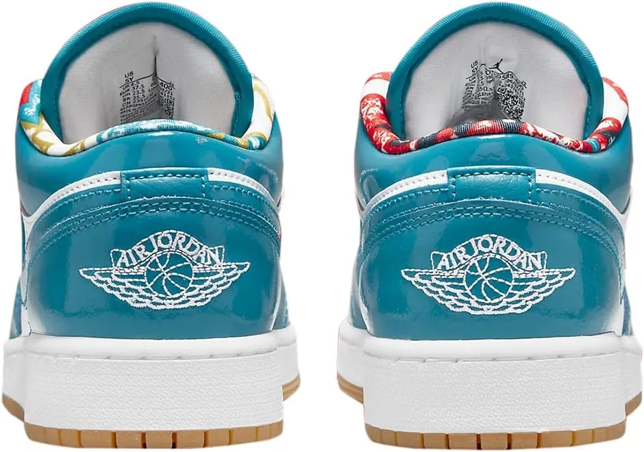 Big Kid's Jordan 1 Low SE Barcelona Cyber Teal/Cyber Teal-White (DM0589 400)