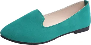 Black Flats for Women Slip on Classic Flats Comfortable Dressy Faux Suede Ballet Flats Shoes Casual Walking Flat Shoes for Women