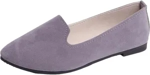 Black Flats for Women Slip on Classic Flats Comfortable Dressy Faux Suede Ballet Flats Shoes Casual Walking Flat Shoes for Women
