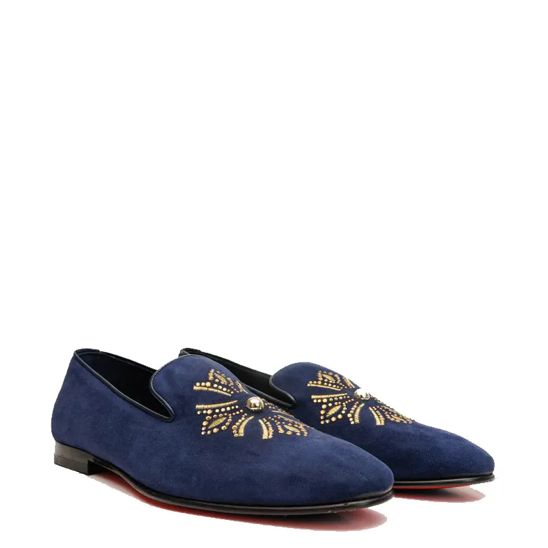 Blue Suede Slip-on Loafer Men Shoe