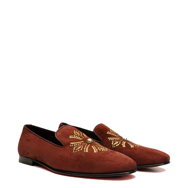 Blue Suede Slip-on Loafer Men Shoe