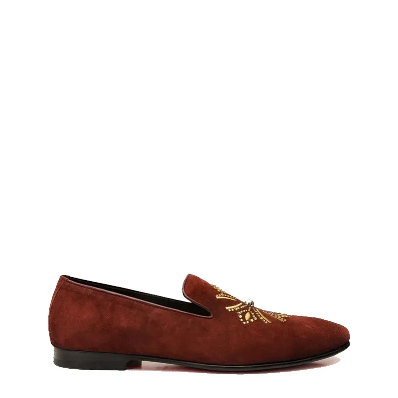 Blue Suede Slip-on Loafer Men Shoe