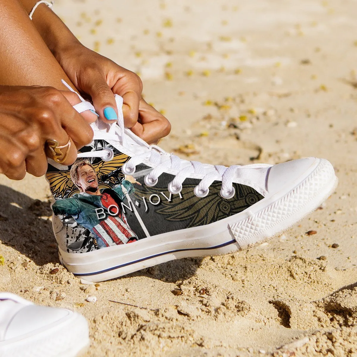 bon jovi new ladies high top sneakers