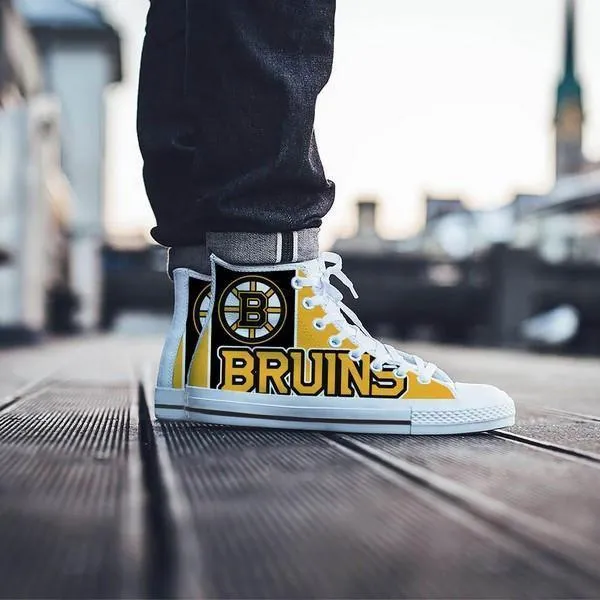 boston bruins mens high top sneakers high top