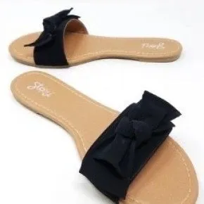 BOW SLIP ON SANDALS