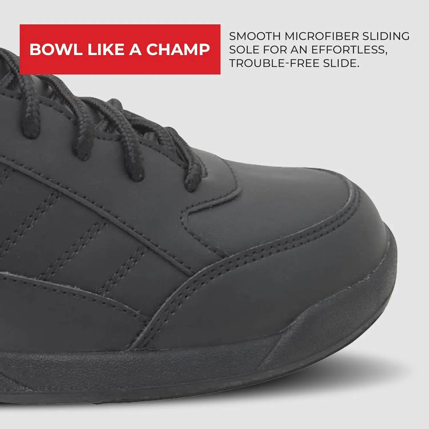 BSI Youth Boys Sport Bowling Shoe - Lightweight Leather Shoes with Cushioned Support, White/Black, Kids