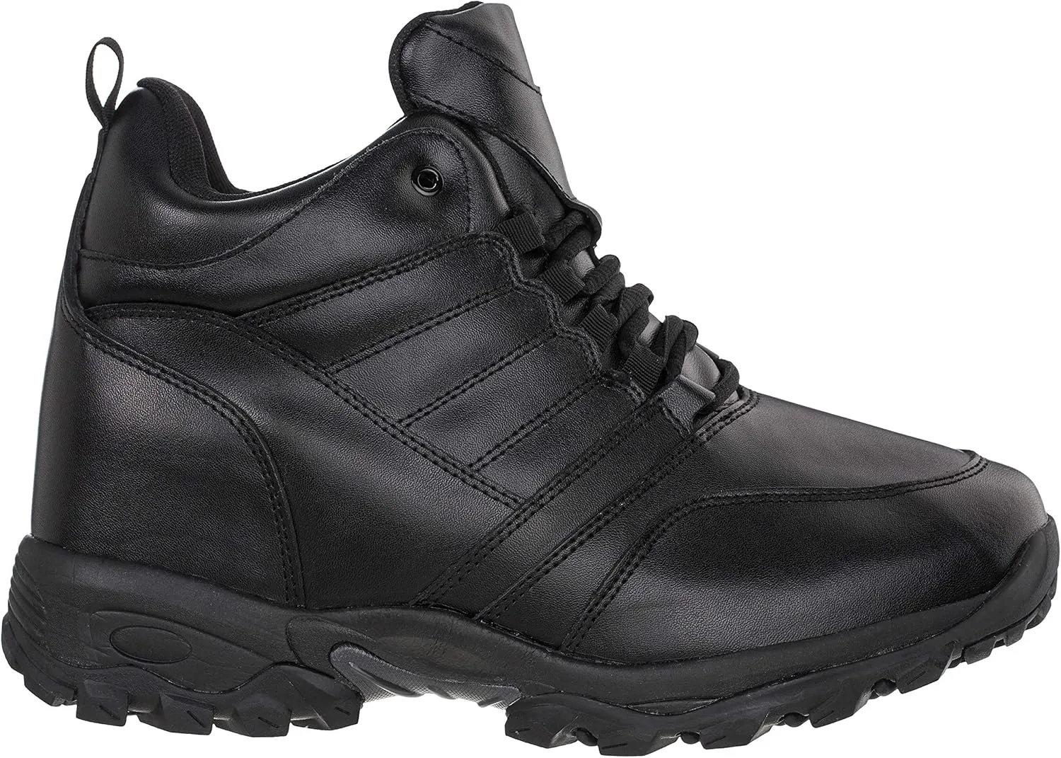 CALTO Men's Invisible Height Increasing Elevator Shoes - Black Leather Lightweight Trainer Sneakers - 4.5 Inches Taller - FD003 - Size 9 D(M) US