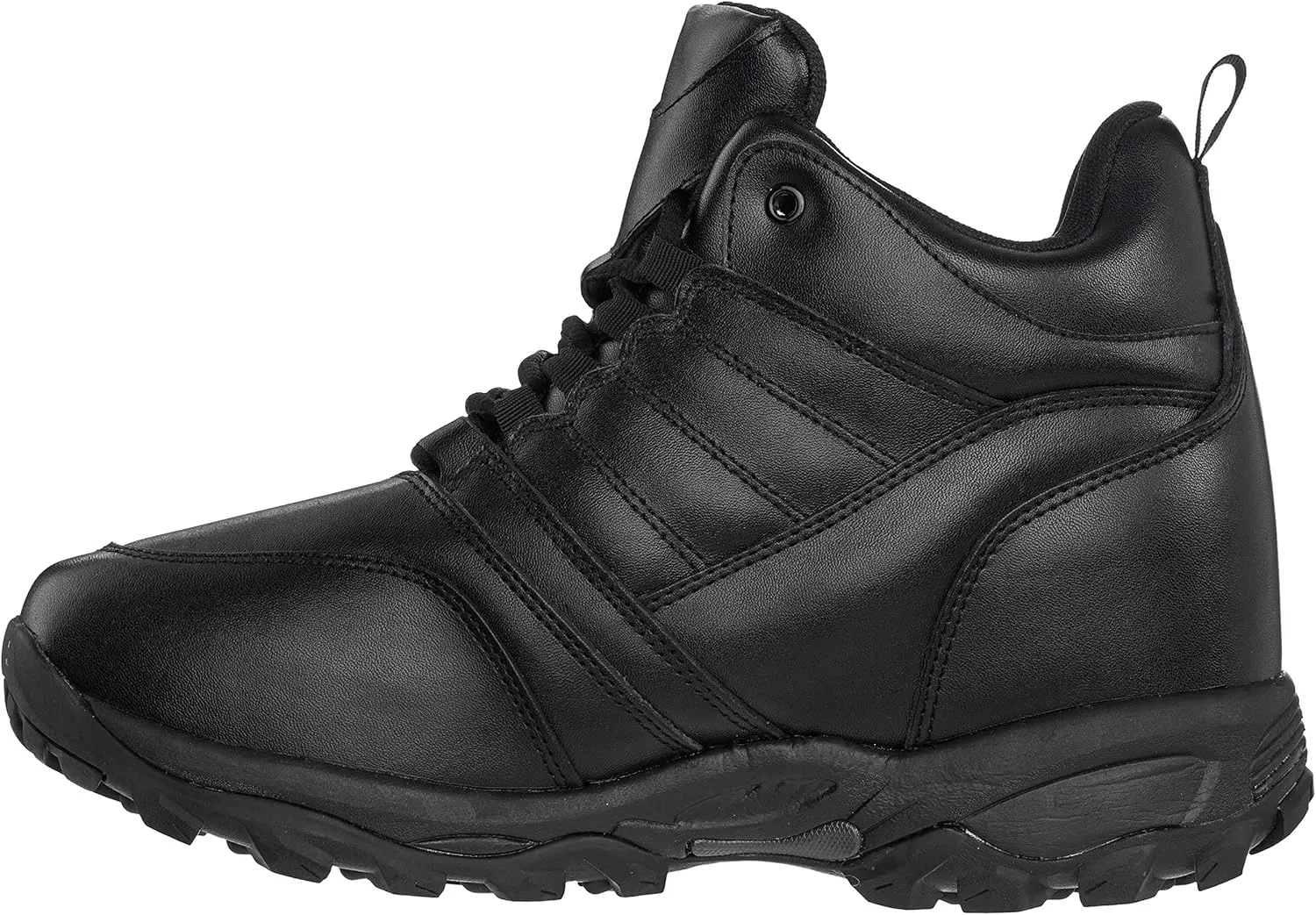 CALTO Men's Invisible Height Increasing Elevator Shoes - Black Leather Lightweight Trainer Sneakers - 4.5 Inches Taller - FD003 - Size 9 D(M) US