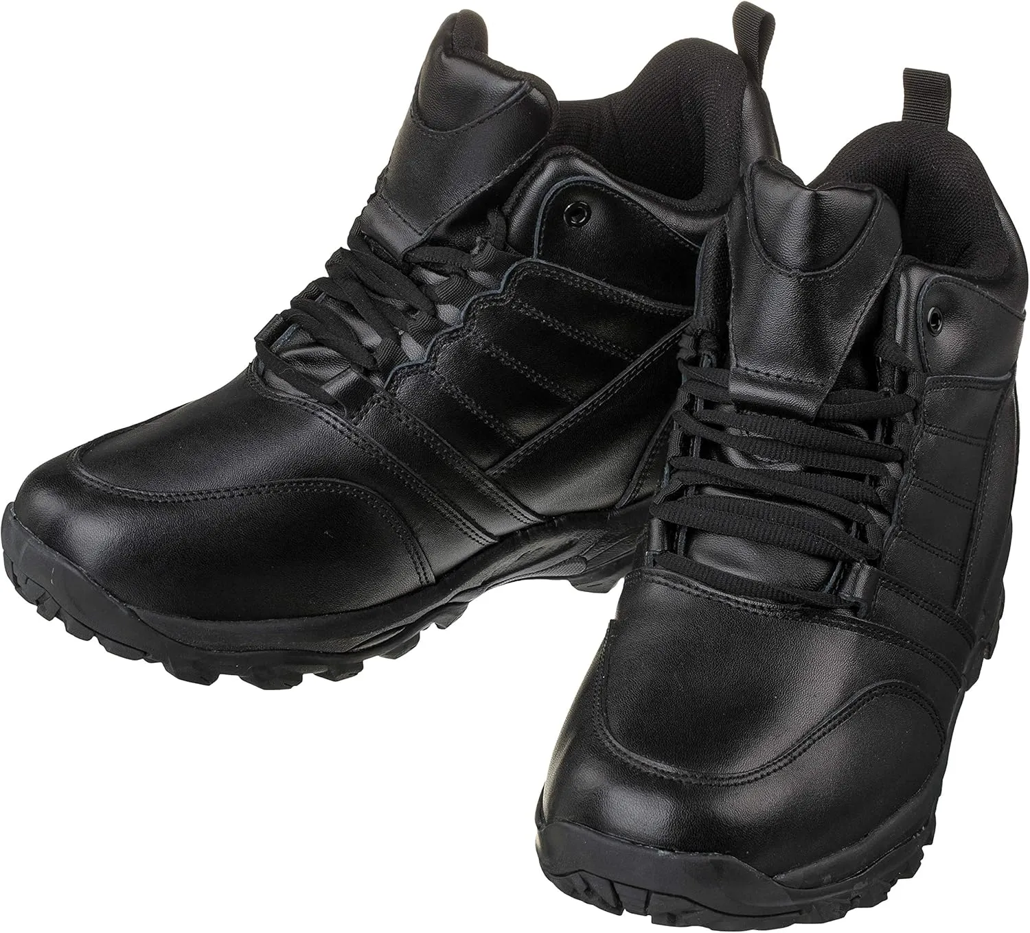 CALTO Men's Invisible Height Increasing Elevator Shoes - Black Leather Lightweight Trainer Sneakers - 4.5 Inches Taller - FD003 - Size 9 D(M) US