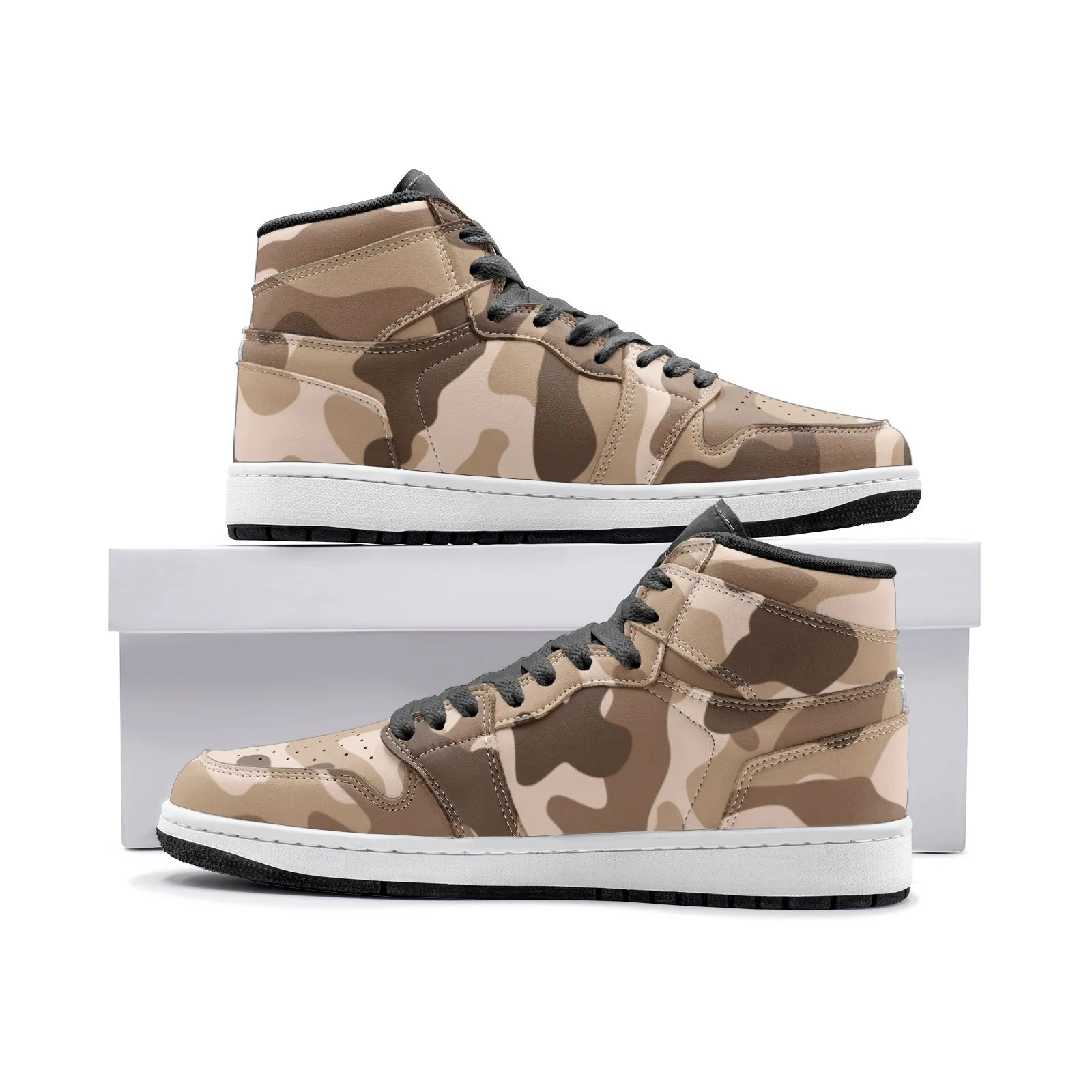 Camo Sneakers in Shades of Brown | High-Top AJ1 Style Style