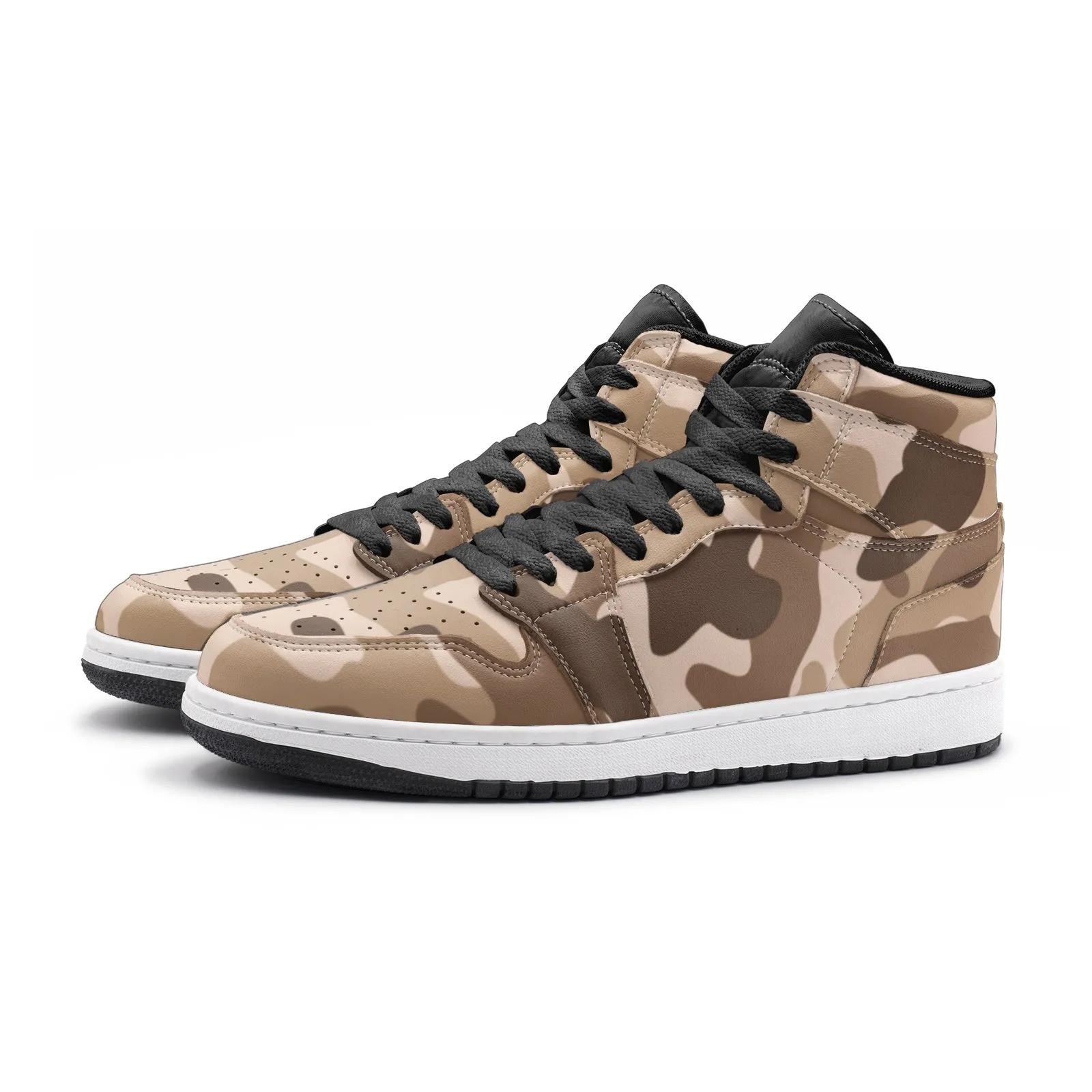 Camo Sneakers in Shades of Brown | High-Top AJ1 Style Style
