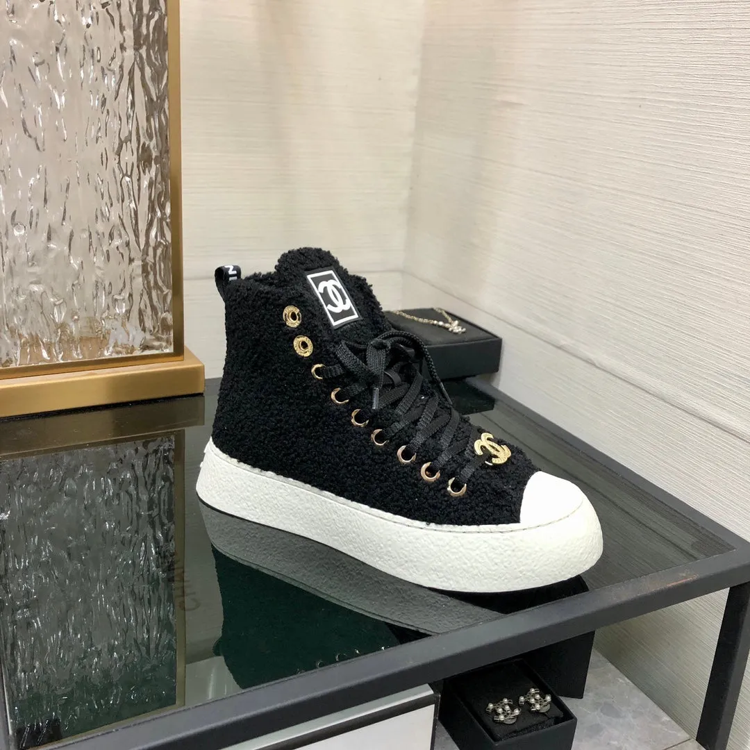 CC High Top Sneaker Black Wool