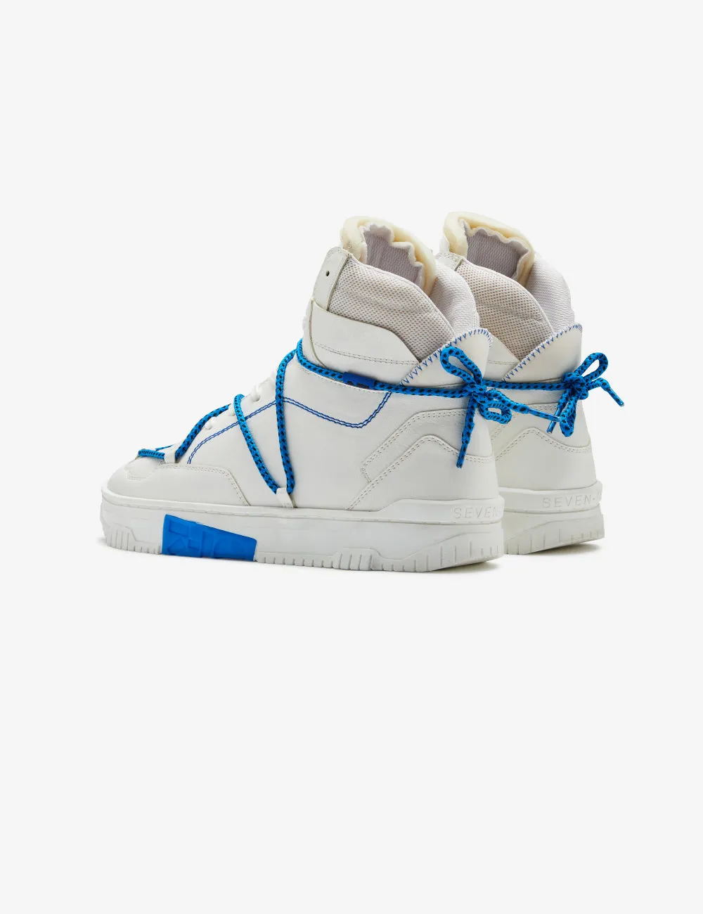 Celeb Spotted - 703 white & blue high-top sneaker