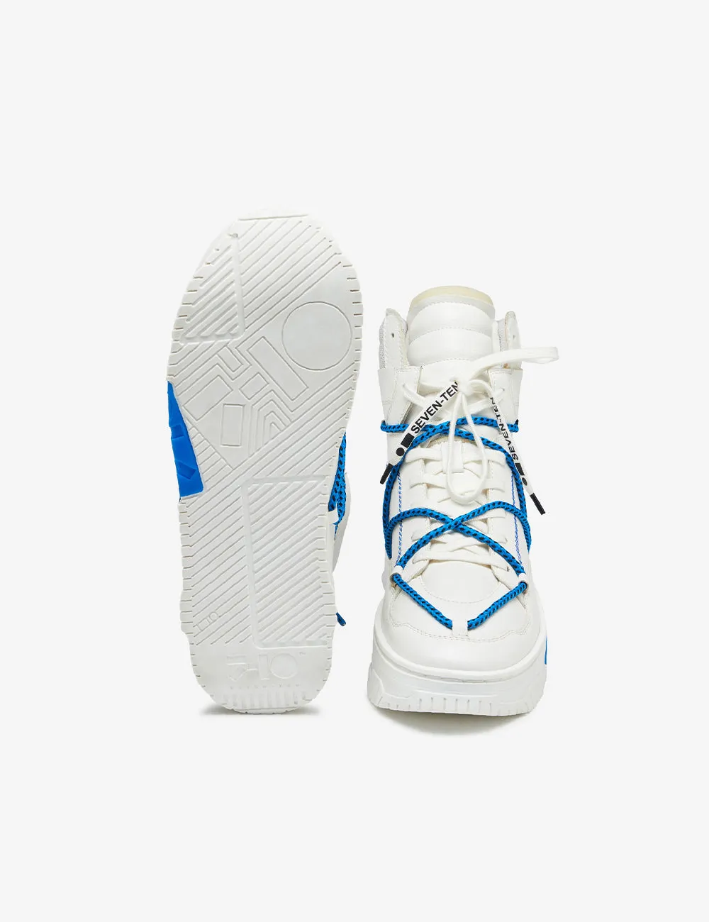 Celeb Spotted - 703 white & blue high-top sneaker