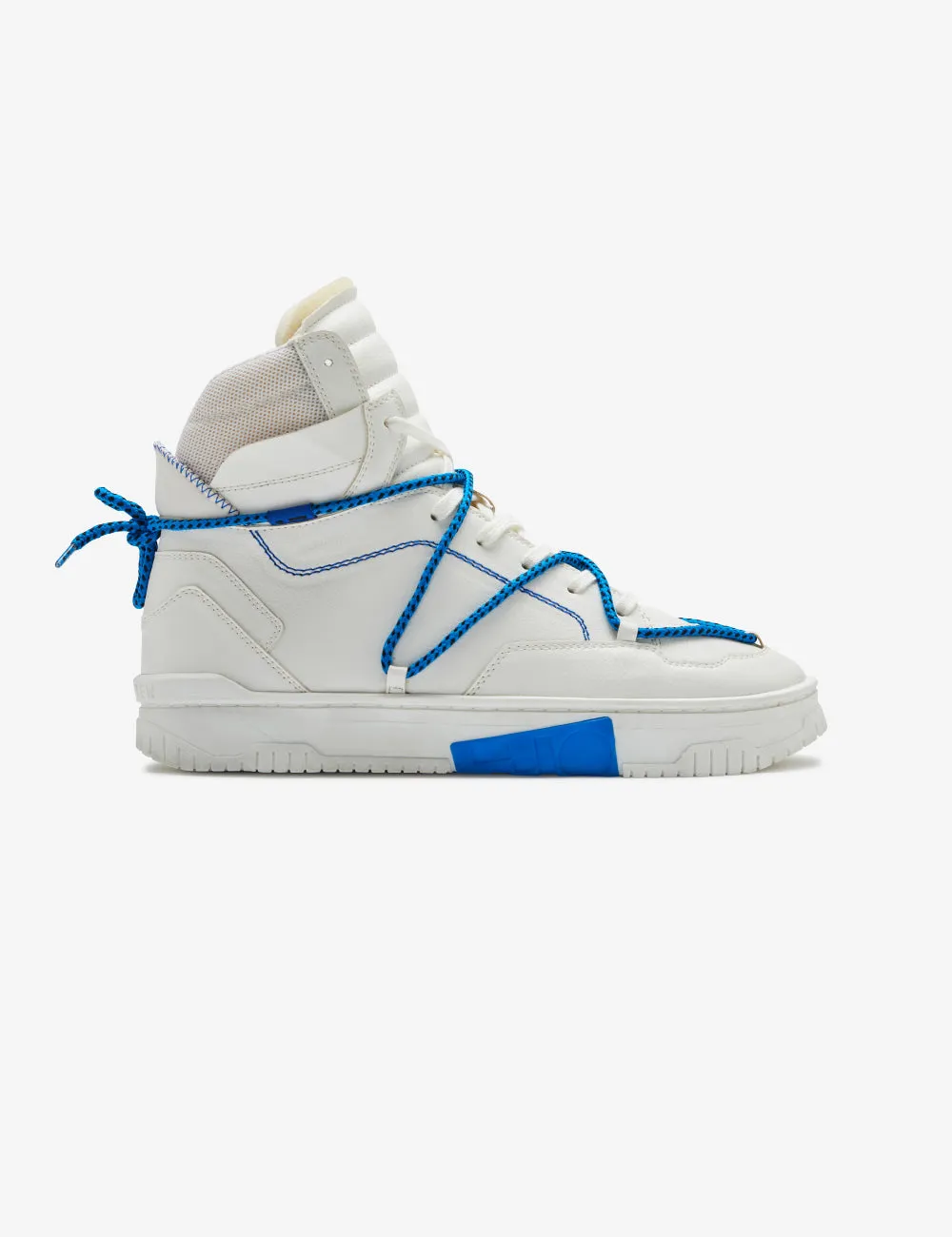 Celeb Spotted - 703 white & blue high-top sneaker