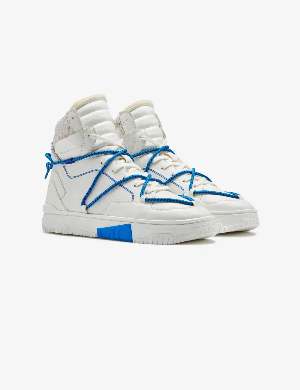 Celeb Spotted - 703 white & blue high-top sneaker