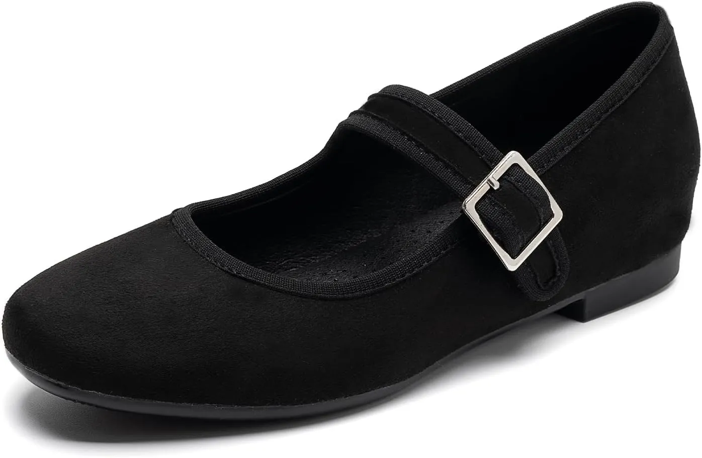 Cestfini Mary Jane Shoes Women Slip on Ballet Flat Dressy Comfortable Round Toe Black Flats Shoes Ankle Strap Flats for Women