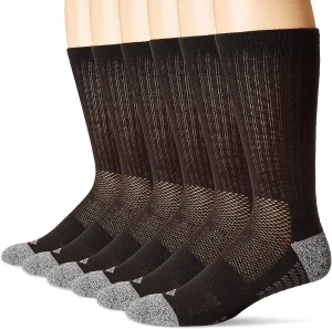 Columbia Men's Pique Weave Crew Socks with Arch Support, 6 Pairs