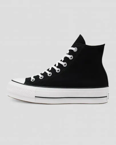 Converse Womens Chuck Taylor All Start  Canvas Lift High Top - Black/White