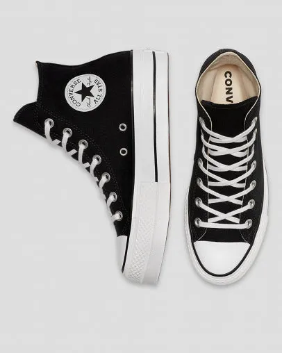 Converse Womens Chuck Taylor All Start  Canvas Lift High Top - Black/White