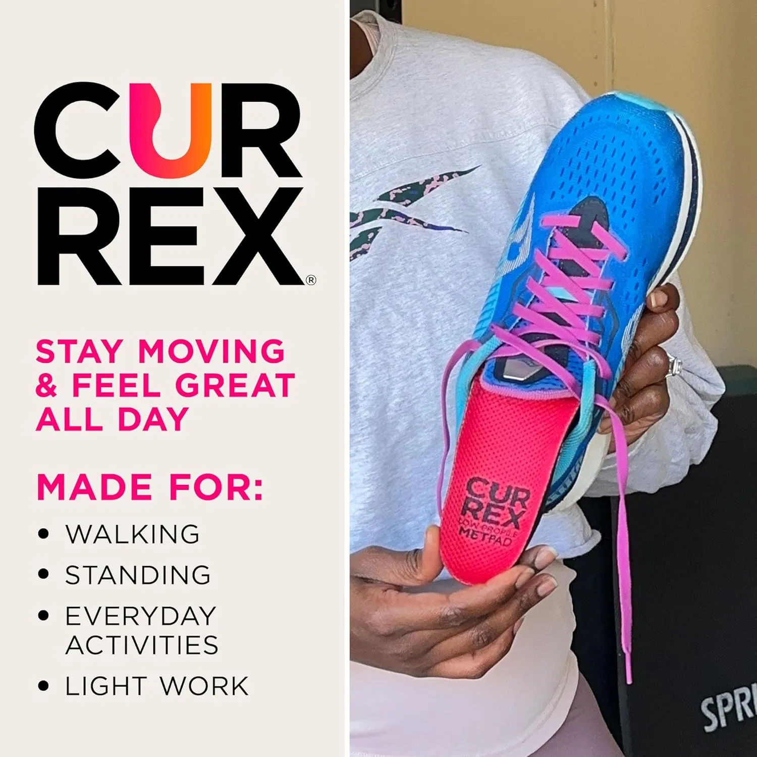 CURREX MetPad Insoles for Everyday Relief & Support – Arch Support Shoe Inserts w/Metatarsal Pads to Help Reduce Foot & Heel Pain While Walking & at Work – for Men & Women – Low Arch, Medium