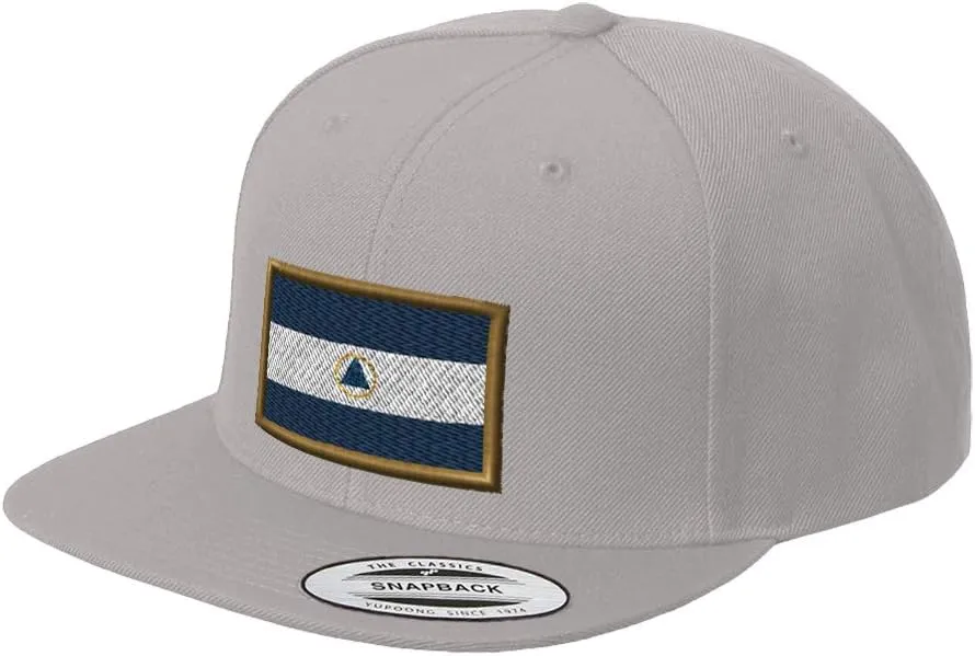 Custom Snapback Baseball Hat Nicaragua Embroidery Country Name Acrylic Cap Snaps