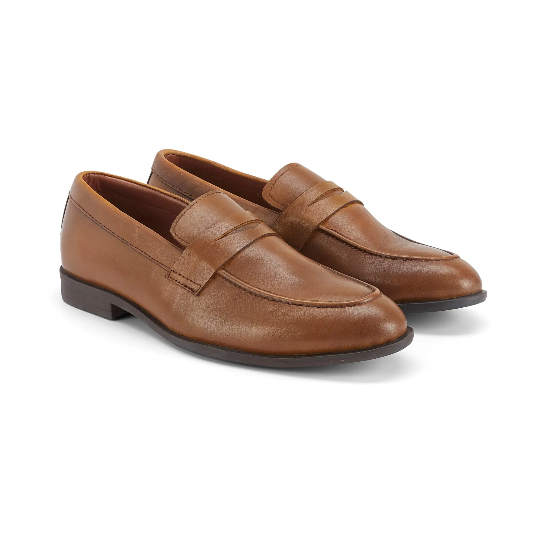 Dane Leather Penny Loaferss - Tan