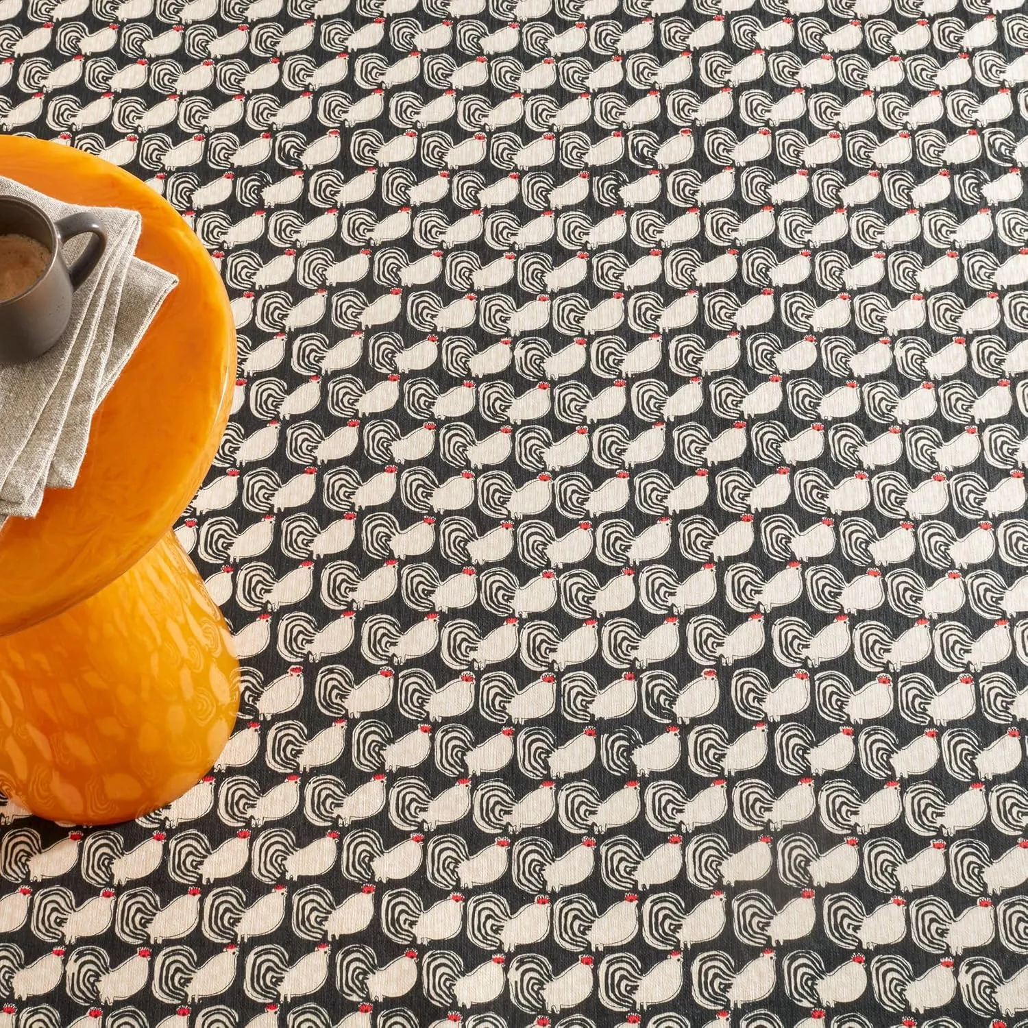 Dash & Albert x Frances Valentine Cockadoodledoo Multi Machine Washable Rug, 5 X 8 Feet, Multi Animal Pattern