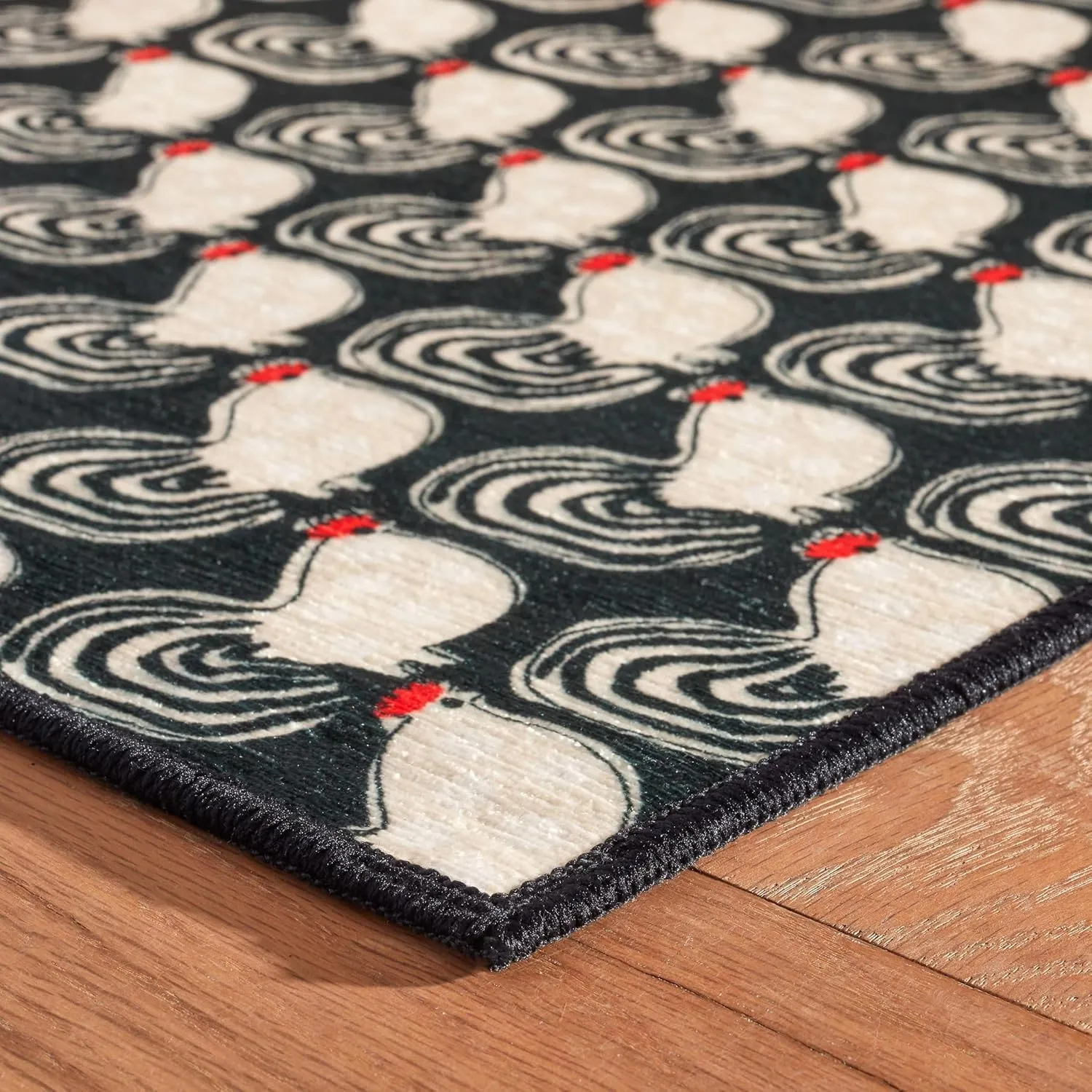 Dash & Albert x Frances Valentine Cockadoodledoo Multi Machine Washable Rug, 5 X 8 Feet, Multi Animal Pattern