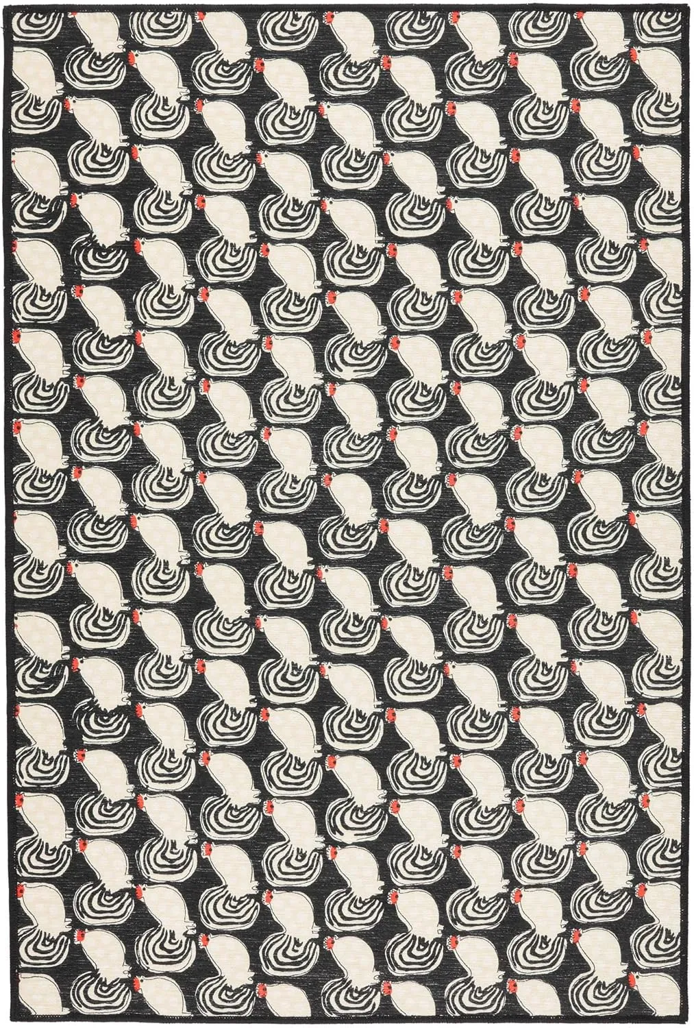Dash & Albert x Frances Valentine Cockadoodledoo Multi Machine Washable Rug, 5 X 8 Feet, Multi Animal Pattern