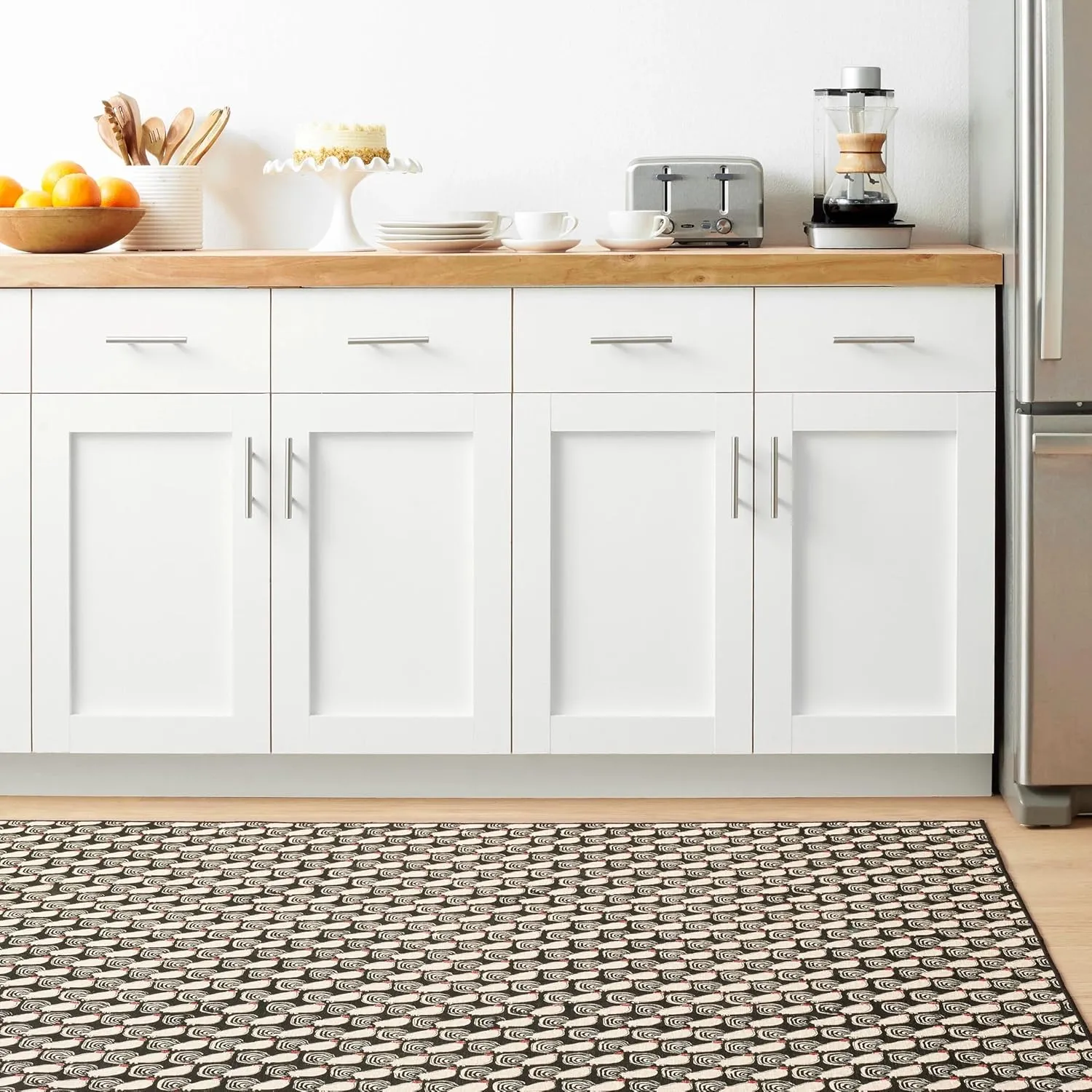 Dash & Albert x Frances Valentine Cockadoodledoo Multi Machine Washable Rug, 5 X 8 Feet, Multi Animal Pattern