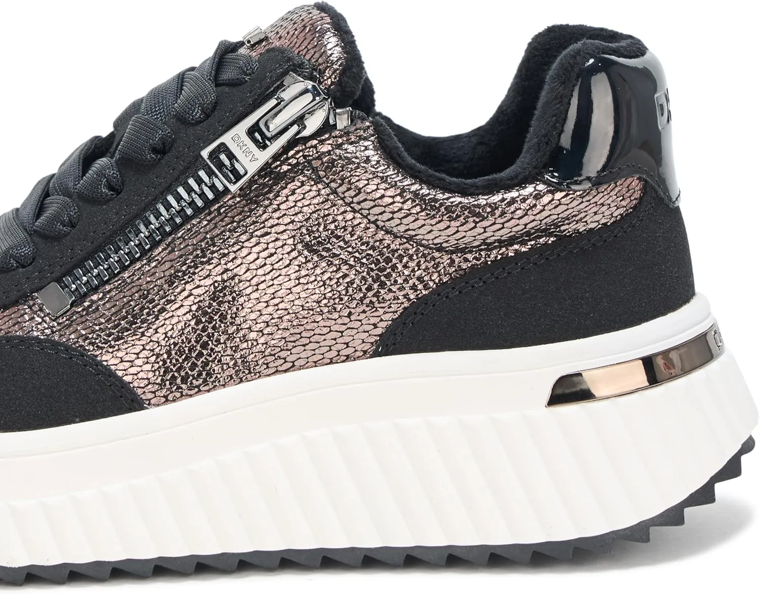 DKNY Women's Laurence Lace Up Sneaker with Side Zipper