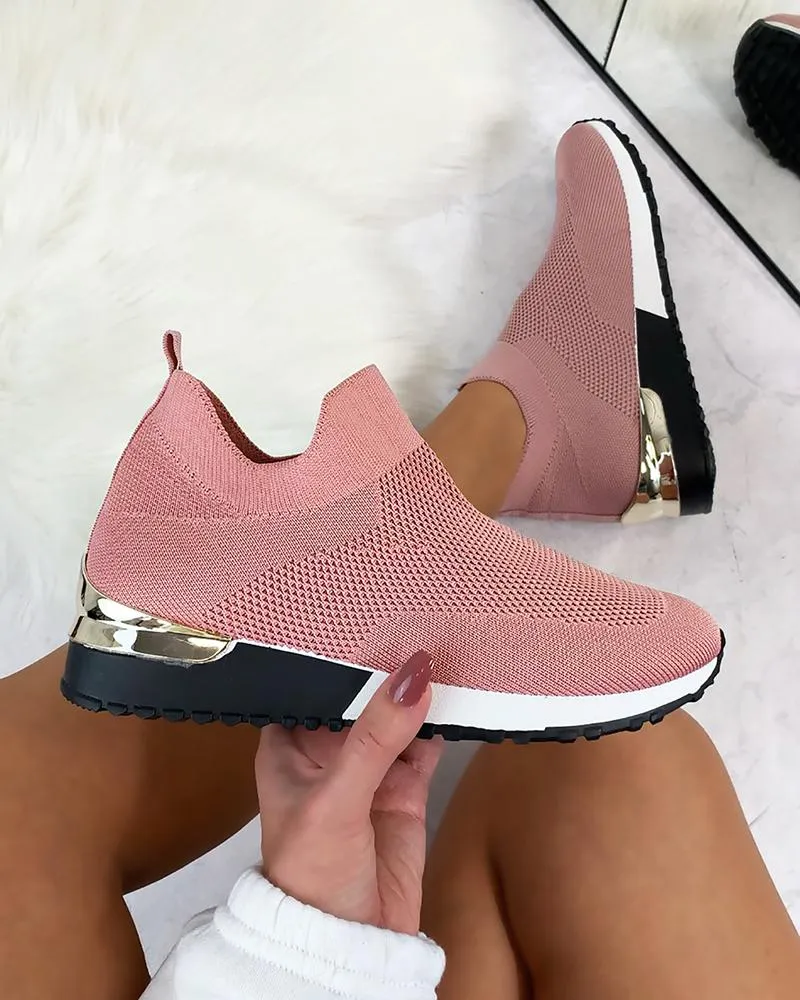 Elastic Slip-on Flat Shoes
