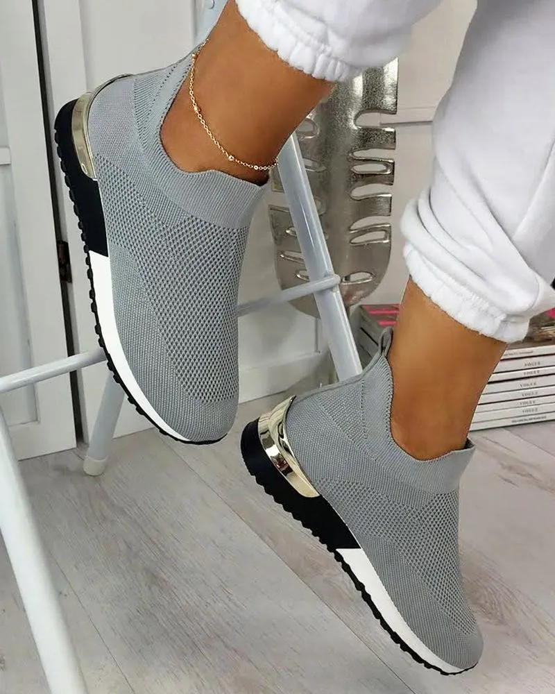 Elastic Slip-on Flat Shoes